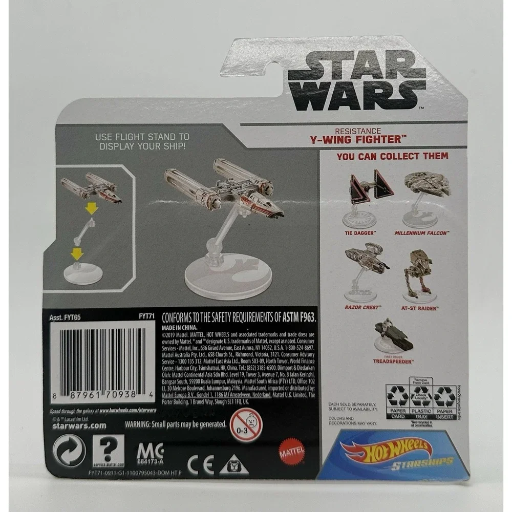 Hot Wheels Star Wars Starships FYT65 5 of 6 Ships Tie Razor Falcon AT-ST YWing